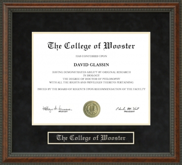 The College of Wooster Diploma Frame