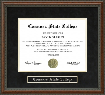 Connors State College Diploma Frame
