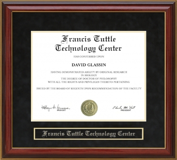 Francis Tuttle Technology Center Mahogany Diploma Frame