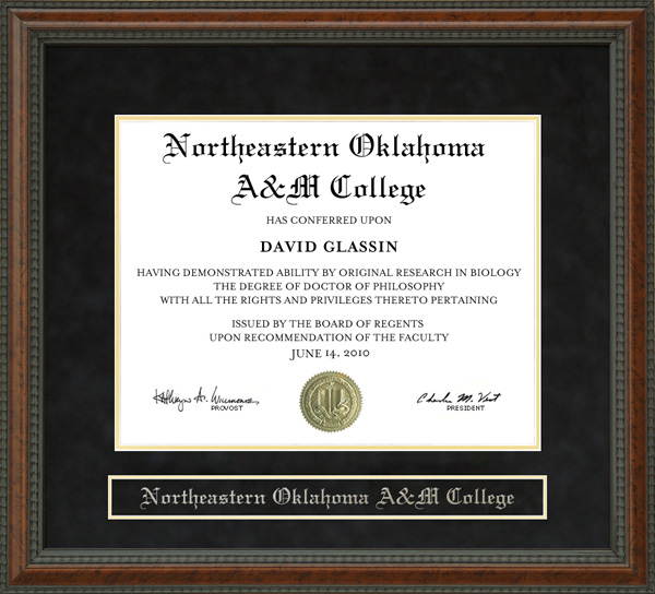 Northeastern Oklahoma A&M College (NEO) Diploma Frame by Wordyisms