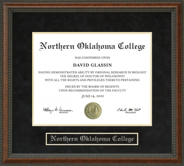 Northern Oklahoma College Diploma Frame