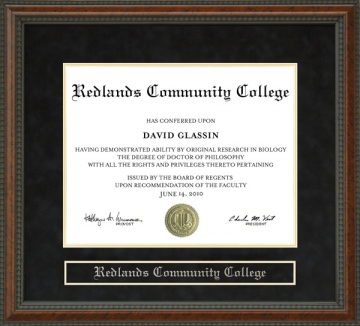 Redlands Community College Diploma Frame