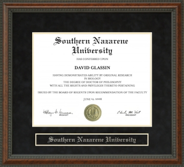 Southern Nazarene University (SNU) Diploma Frame