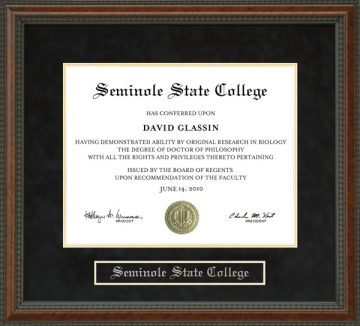 Seminole State College (SSC) Diploma Frame