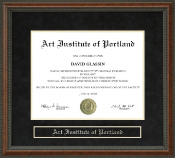 Art Institute of Portland Diploma Frame