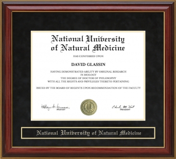 National University of Natural Medicine (NUNM) Mahogany Diploma Frame