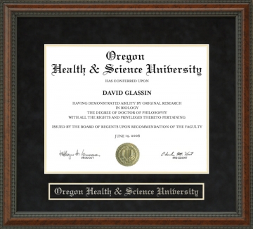 Oregon Health & Science University (OHSU) Diploma Frame