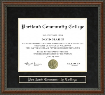 Portland Community College (PCC) Diploma Frame