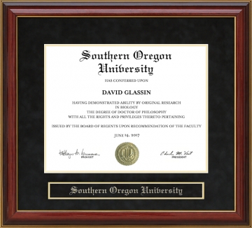 Southern Oregon University (SOU) Mahogany Diploma Frame