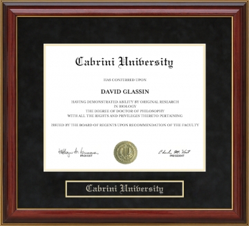 Cabrini University Mahogany Diploma Frame