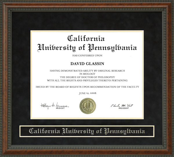 California University of Pennsylvania diploma frame CALU campus picture certificate framing top graduation gift graduate document holder case