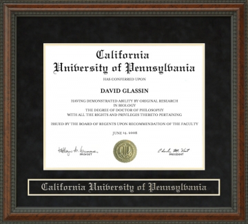 California University of Pennsylvania (Cal U) Diploma Frame