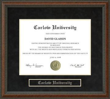 Carlow University Diploma Frame