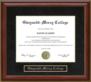 Gwynedd-Mercy College (GMC) Mahogany Diploma Frame