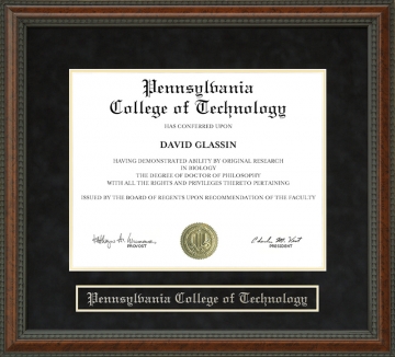 Pennsylvania College of Technology Diploma Frame