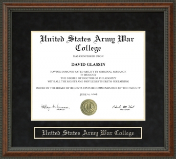 United States Army War College (USAWC) Diploma Frame