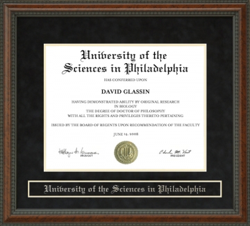 University of the Sciences in Philadelphia (USP) Diploma Frame