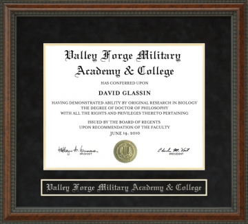 Valley Forge Military Academy & College (VFMA&C) Diploma Frame