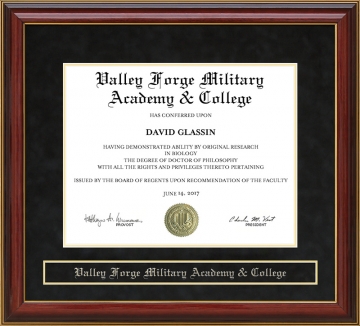 Valley Forge Military Academy & College (VFMA&C) Mahogany Diploma Frame