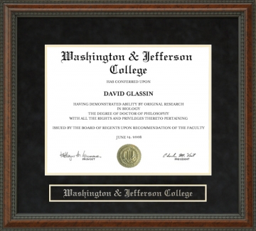 Washington & Jefferson College (W&J) Diploma Frame