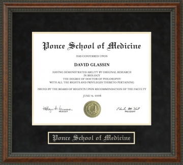 Ponce School of Medicine (PSM) Diploma Frame