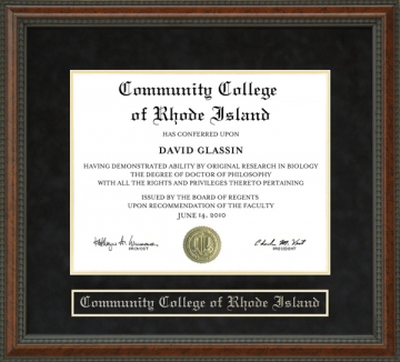 Community College of Rhode Island (CCRI) Diploma Frame