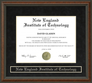 New England Institute of Technology (NEIT) Diploma Frame