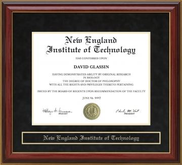 New England Institute of Technology (NEIT) Mahogany Diploma Frame