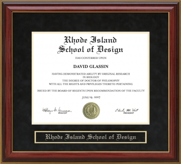 Rhode Island School of Design (RISD) Mahogany Diploma Frame