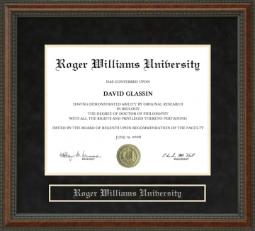 Roger Williams University (RWU) Diploma Frame