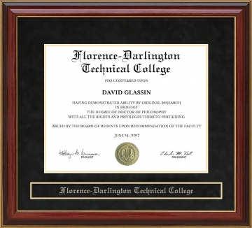 Florence-Darlington Technical College (FDTC) Mahogany Diploma Frame