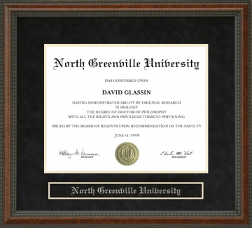 North Greenville University (NGU) Diploma Frame