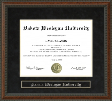 Dakota Wesleyan University (DWU) Diploma Frame