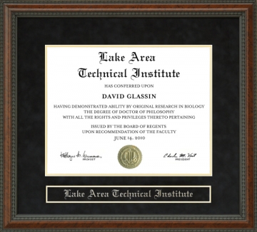 Lake Area Technical Institute Diploma Frame