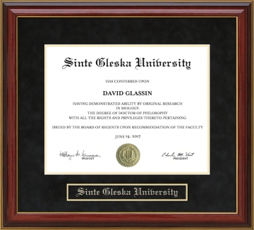 Sinte Gleska University (SGU) Mahogany Diploma Frame