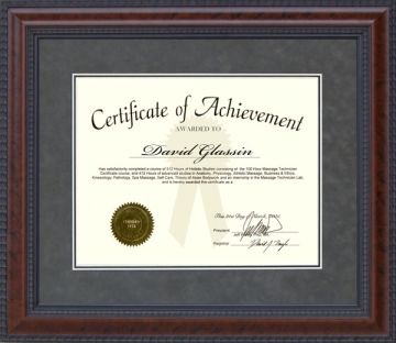 Burl Hardwood Custom Certificate Frame