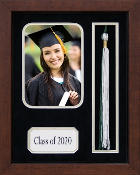 Graduation Tassel Photo Frame with Gold Accent Mat