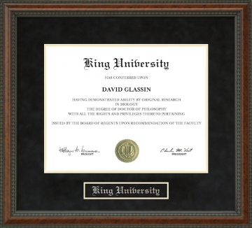 King University Diploma Frame