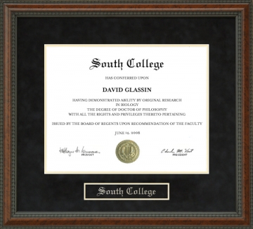 South College Diploma Frame