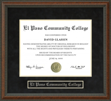 El Paso Community College Diploma Frame