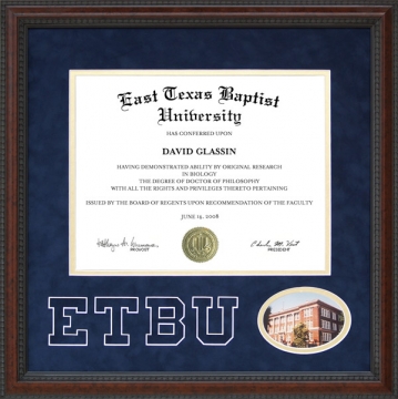 East Texas Baptist University (ETBU) Logo Diploma Frame