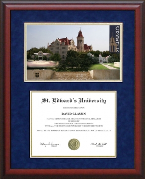 St. Edward's University Diploma Frame with Campus Image