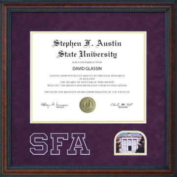 Stephen F. Austin Diploma Frame with Campus Photo