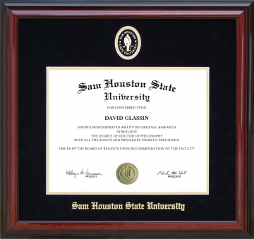 Sam Houston State University (SHSU) Diploma Frame with Embossed Suede Mat