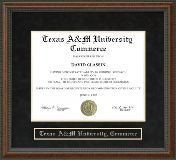 Texas A&M University-Commerce (TAMUC) Diploma Frame