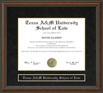 Texas A&M University School of Law Diploma Frame