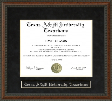 Texas A&M University, Texarkana (TAMU-T) Diploma Frame