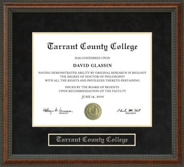 Tarrant County College Diploma Frame