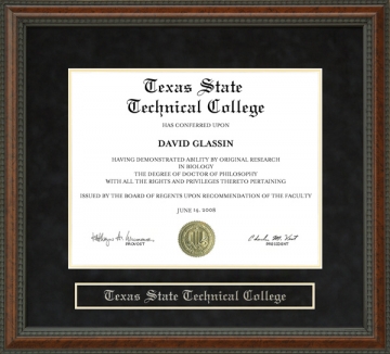 Texas State Technical College (TSTC) Diploma Frame