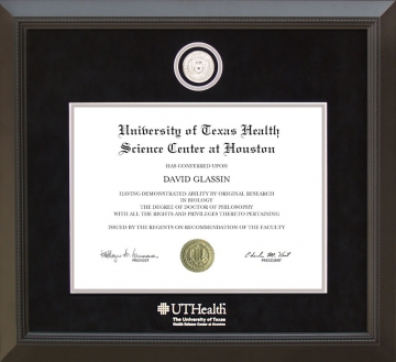 UT Health Science Center (UTHealth) Diploma Frame with Silver School Medallion